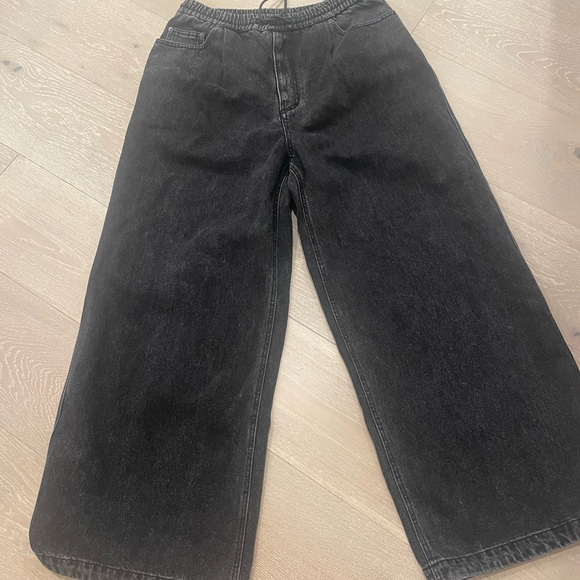 NWT Juun.J Wide Leg Drawstring Jeans Black Sz 48 (38 US) - Picture 5 of 10